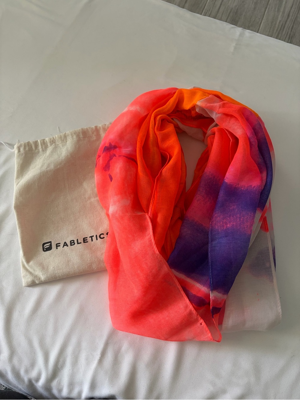 Fabletics Coral, Orange & Purple Gradient Lightweight Scarf